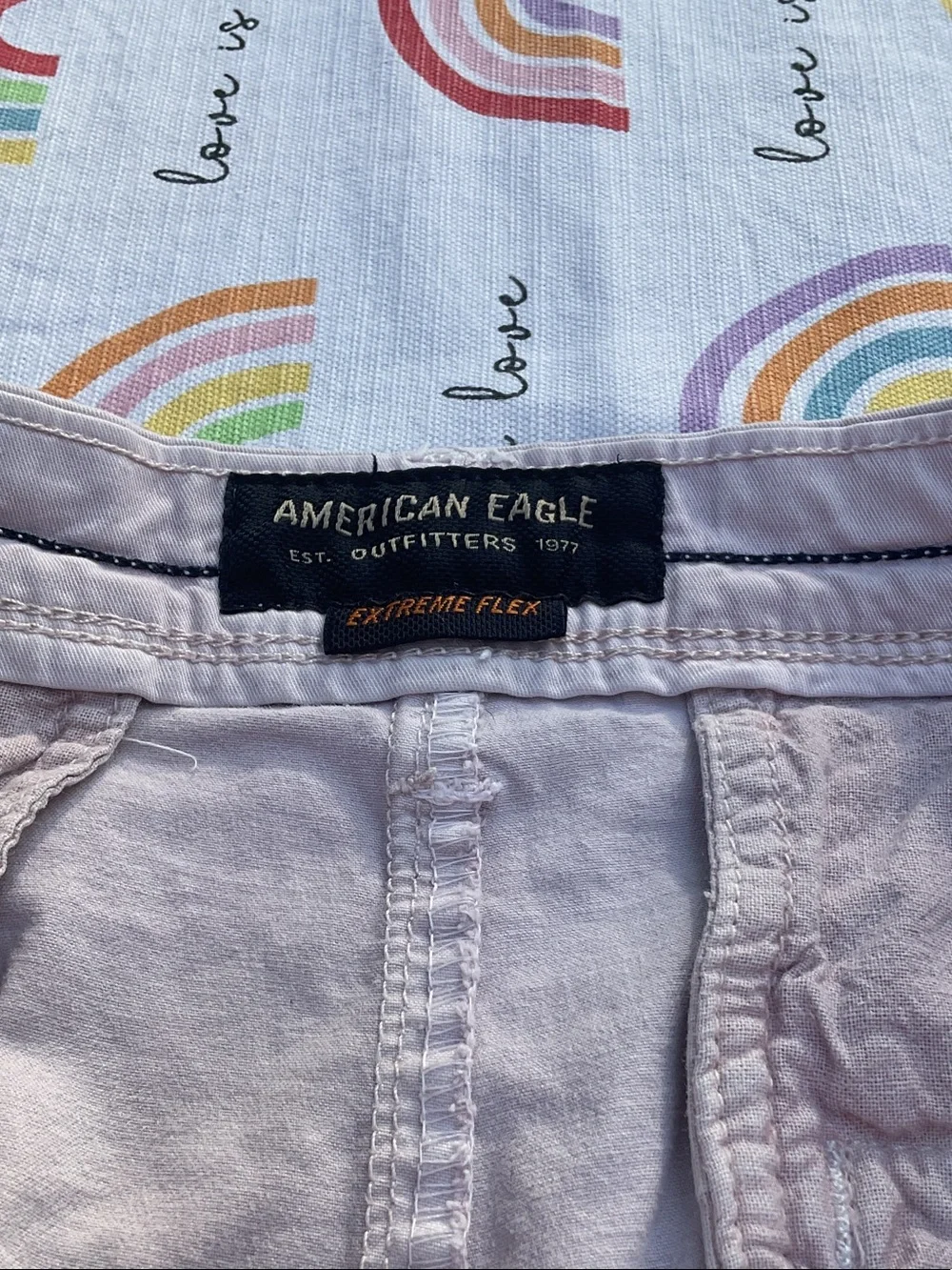 American Eagle Outfitters Men’s Light Taupe Flat Front Chino Shorts